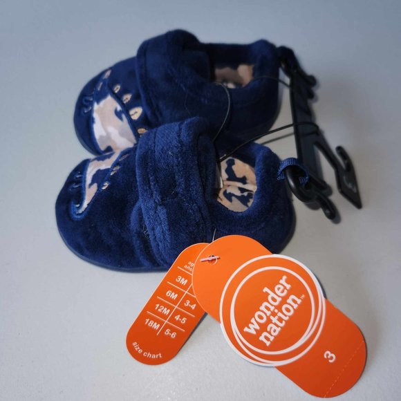 Wonder Nation Dinosaur Baby Slippers - Size 3 - NWT - Picture 2 of 5